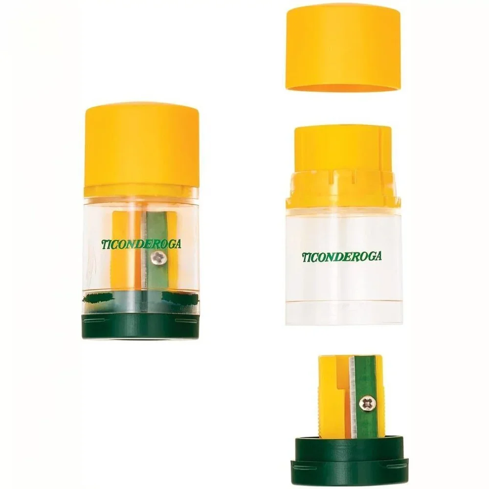 💖3/$15💖 Dixon Ticonderoga Duo Sharpener/Eraser, Green and Yellow, 1 Count